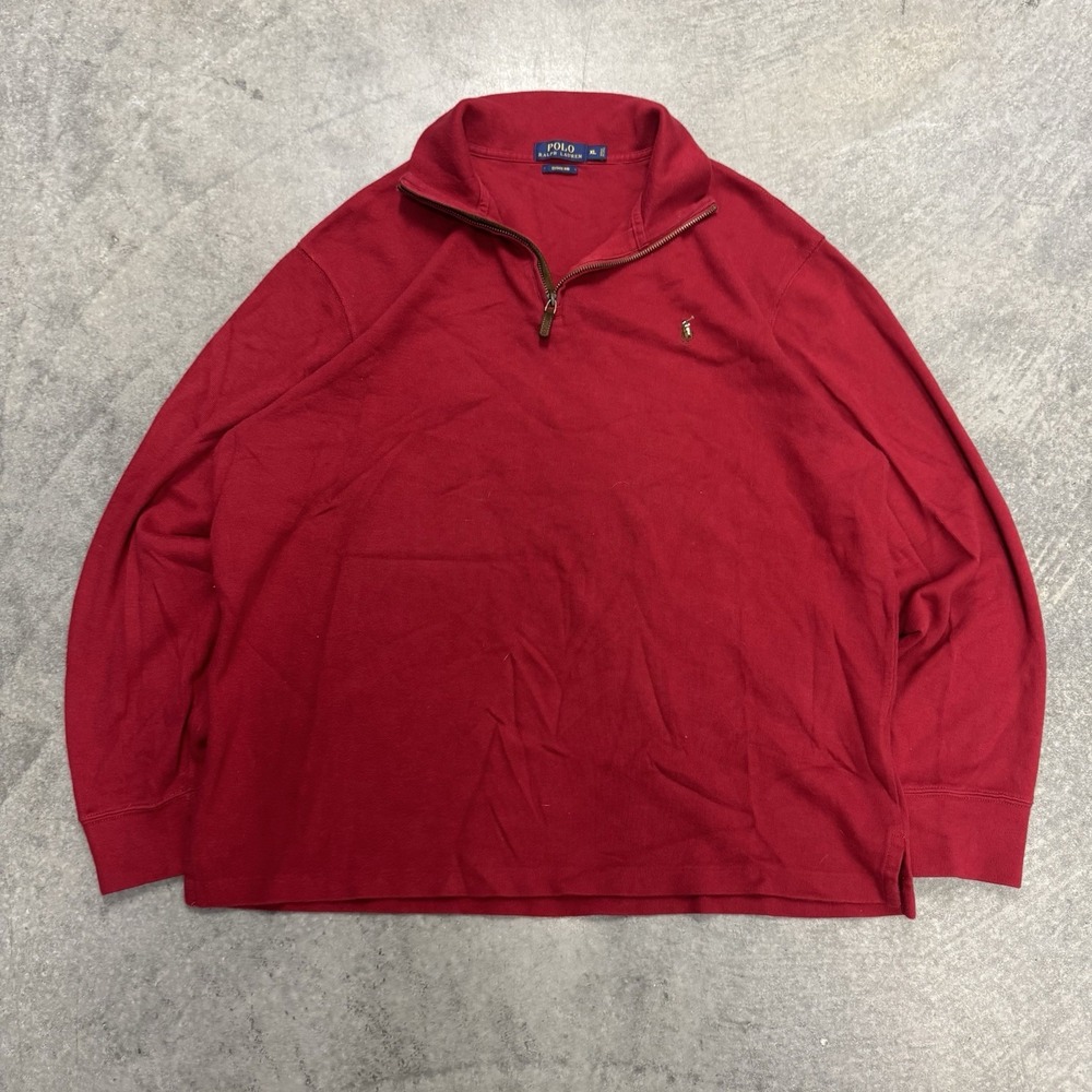 Men's Polo Ralph Lauren Quarter Zip Estate Rib Pullover Preppy Nautical Sweater